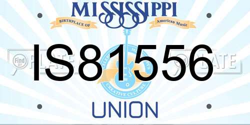 IS81556 Mississippi License Plate