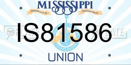 IS81586 Mississippi License Plate