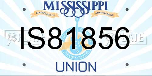 IS81856 Mississippi License Plate