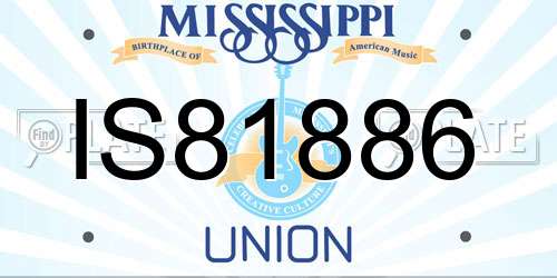 IS81886 Mississippi License Plate