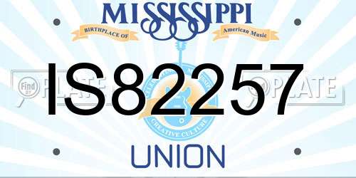 IS82257 Mississippi License Plate
