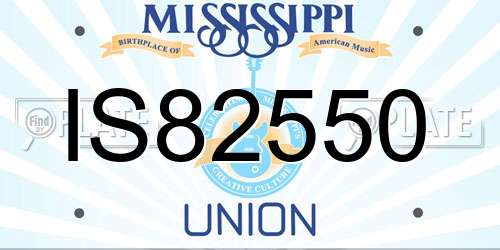 IS82550 Mississippi License Plate