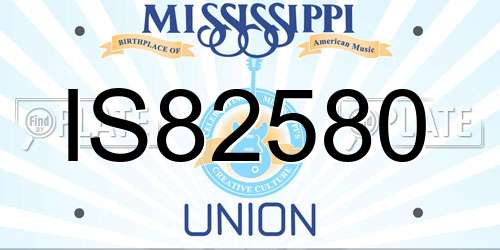 IS82580 Mississippi License Plate