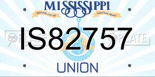 IS82757 Mississippi License Plate