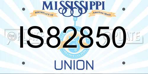 IS82850 Mississippi License Plate