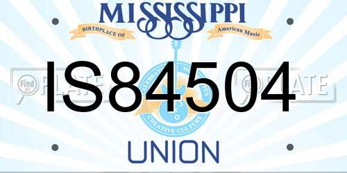 IS84504 Mississippi License Plate