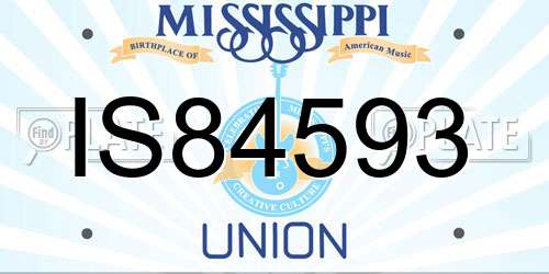 IS84593 Mississippi License Plate