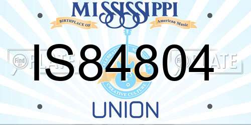 IS84804 Mississippi License Plate