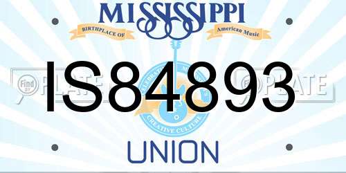 IS84893 Mississippi License Plate