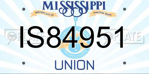 IS84951 Mississippi License Plate