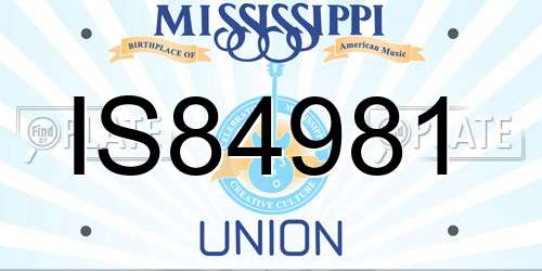 IS84981 Mississippi License Plate