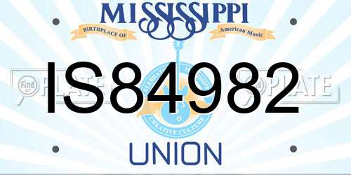 IS84982 Mississippi License Plate