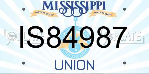 IS84987 Mississippi License Plate