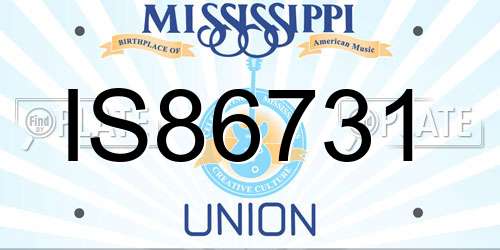 IS86731 Mississippi License Plate