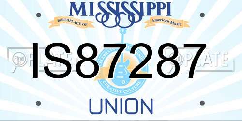 IS87287 Mississippi License Plate