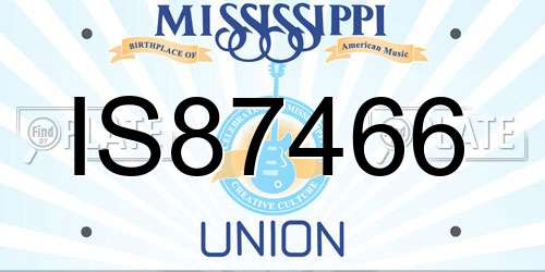 IS87466 Mississippi License Plate