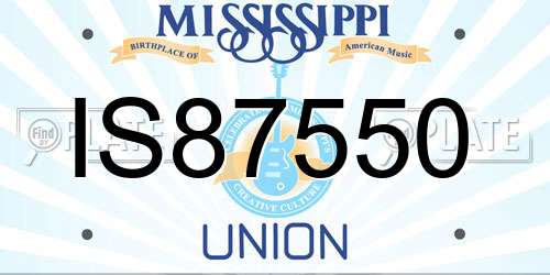 IS87550 Mississippi License Plate