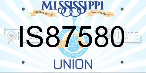 IS87580 Mississippi License Plate