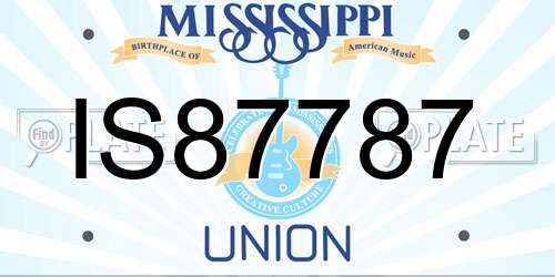 IS87787 Mississippi License Plate