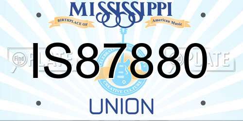IS87880 Mississippi License Plate