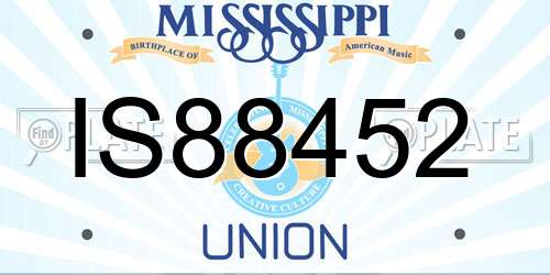 IS88452 Mississippi License Plate
