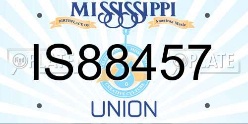 IS88457 Mississippi License Plate