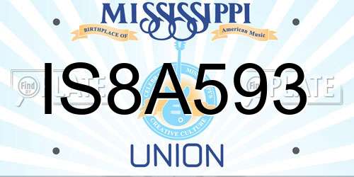 IS8A593 Mississippi License Plate