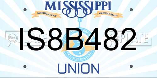 IS8B482 Mississippi License Plate