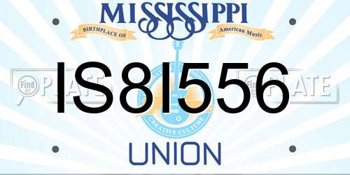 IS8I556 Mississippi License Plate