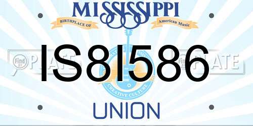 IS8I586 Mississippi License Plate