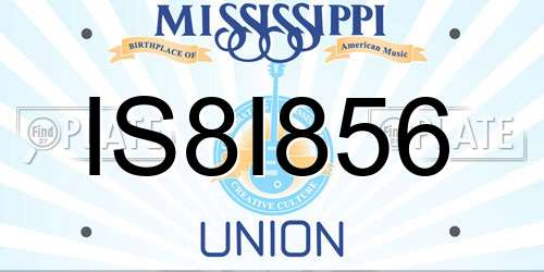 IS8I856 Mississippi License Plate