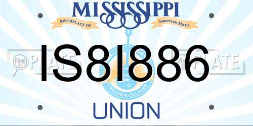 IS8I886 Mississippi License Plate