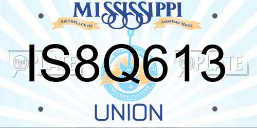 IS8Q613 Mississippi License Plate