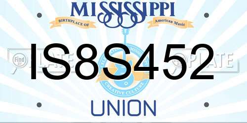 IS8S452 Mississippi License Plate