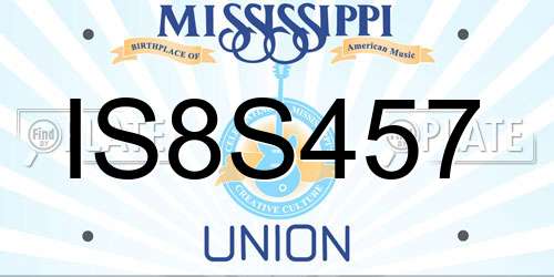 IS8S457 Mississippi License Plate