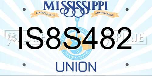 IS8S482 Mississippi License Plate