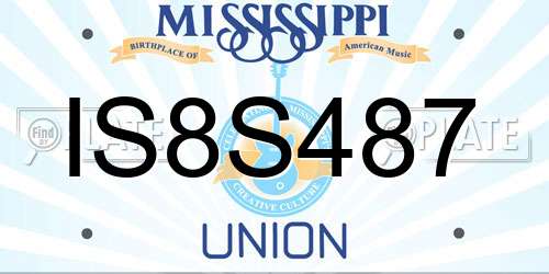 IS8S487 Mississippi License Plate