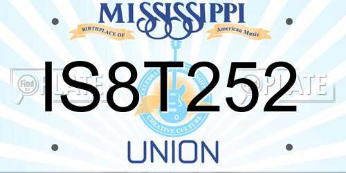 IS8T252 Mississippi License Plate