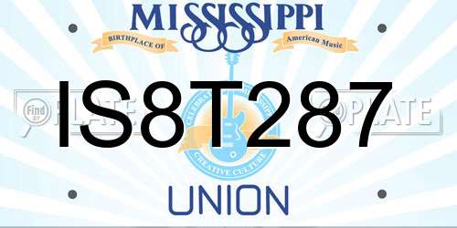IS8T287 Mississippi License Plate