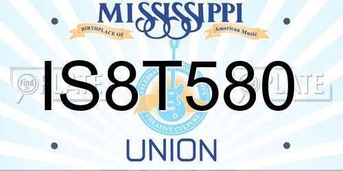 IS8T580 Mississippi License Plate