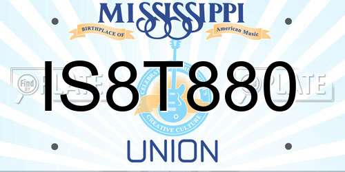 IS8T880 Mississippi License Plate