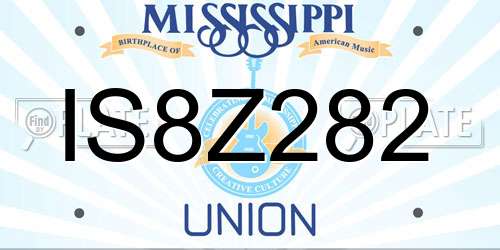 IS8Z282 Mississippi License Plate