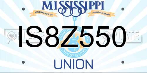 IS8Z550 Mississippi License Plate