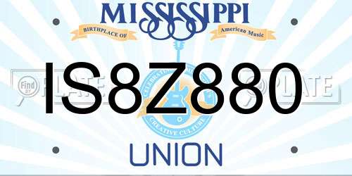 IS8Z880 Mississippi License Plate