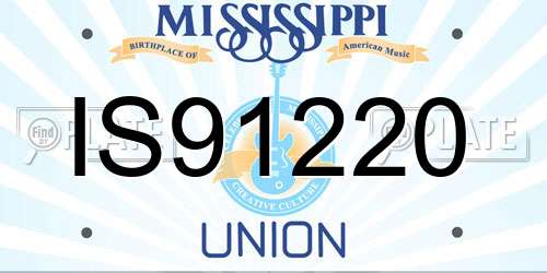 IS91220 Mississippi License Plate
