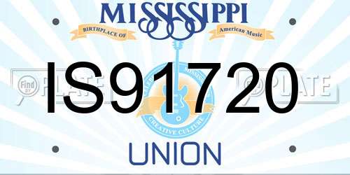 IS91720 Mississippi License Plate