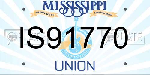 IS91770 Mississippi License Plate