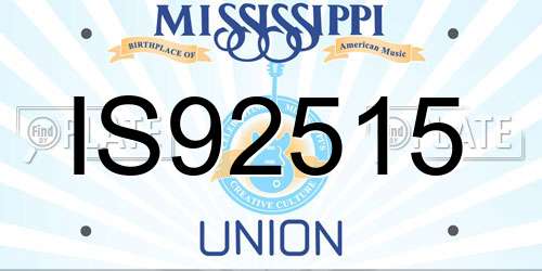 IS92515 Mississippi License Plate