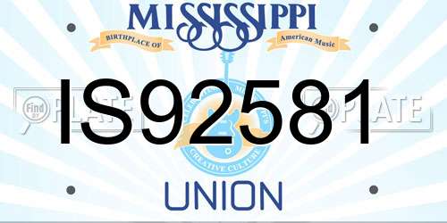 IS92581 Mississippi License Plate