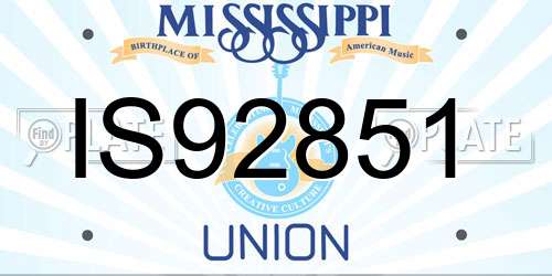 IS92851 Mississippi License Plate